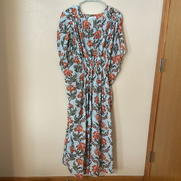 By Anthropologie V-Neck Floral Kaftan OS - Picture 6 of 7